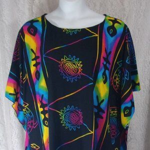 🏵️ 2/$15 🏵️🏵️ Bright Poncho Cover up Beach Wear O/S Leisurewear NWO